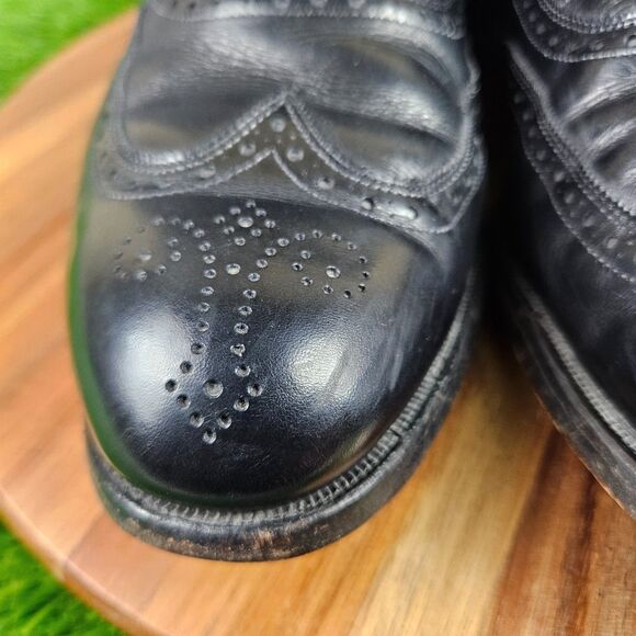 Allen Edmonds Chester Men\'s Wingtip Oxford Black Leather Dress Shoes Size 10.5 D main image 11